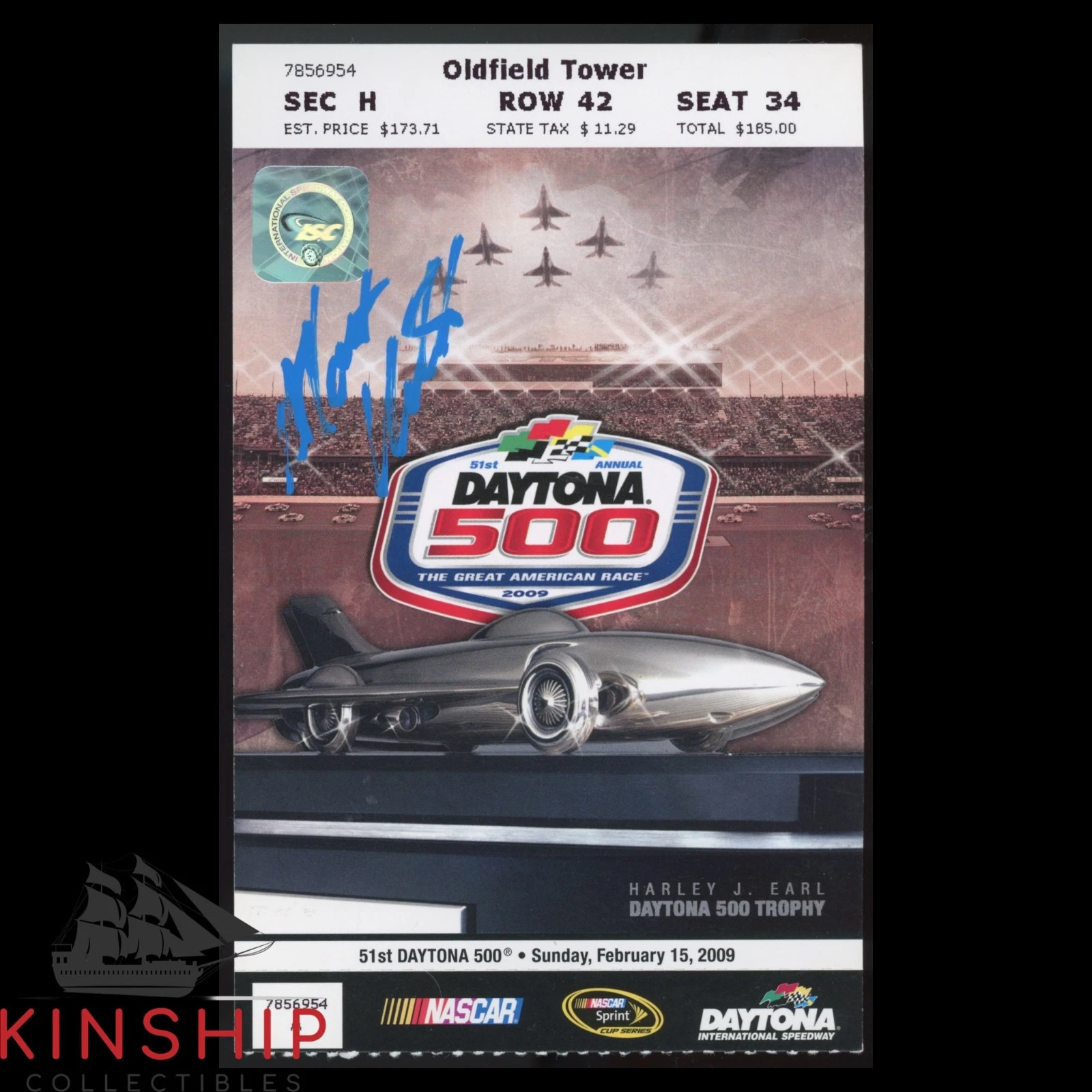 Matt Kenseth signed 2009 Daytona 500 Ticket JSA COA Rare NASCAR Auto ...
