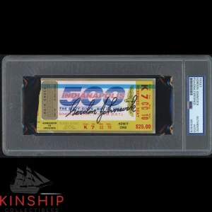Gordon Johncock signed 1982 Indy 500 Ticket PSA DNA Slab Racing Auto C5267