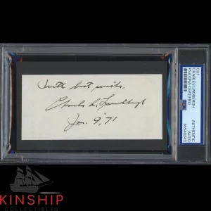 Charles Lindbergh signed Cut PSA DNA Slabbed Inscribed Auto Rare C5298