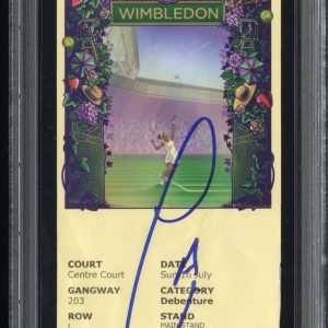CARLOS ALCARAZ SIGNED 2023 WIMBLEDON CHAMPIONSHIP FINALS TICKET PSA/DNA AUTO 10