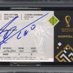Lionel Messi Signed 2022 World Cup Final Winner Full Match Ticket PSA 9 Auto 10