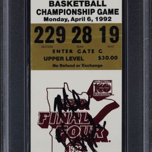 MIKE KRZYZEWSKI COACH K SIGNED 1992 FINAL FOUR WIN TICKET STUB DUKE PSA AUTO 10