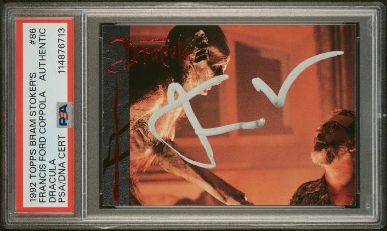 FRANCIS FORD COPPOLA SIGNED 1992 TOPPS BRAM STOKER'S DRACULA CARD AUTO PSA DNA !