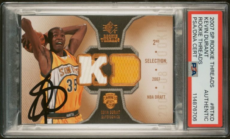 Kevin Durant Signed 2007 Upper Deck SP Rookie Threads RPA Psa/Dna RC Auto