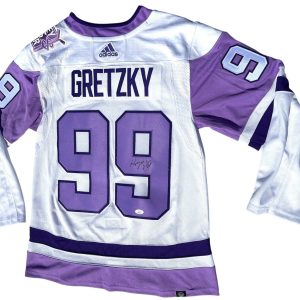 WAYNE GRETZKY SIGNED EDMONTON OILERS HOCKEY FIGHTS CANCER AUTHENTIC JERSEY JSA