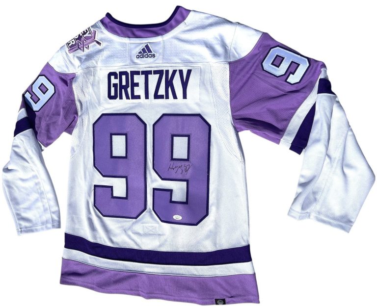 WAYNE GRETZKY SIGNED EDMONTON OILERS HOCKEY FIGHTS CANCER AUTHENTIC JERSEY JSA