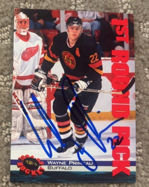 WAYNE PRIMEAU SIGNED AUTOGRAPHED 1994-95 CLASSIC 1ST ROUND PICK CARD #15 SABRES COLLECTIBLE MEMORABILIA