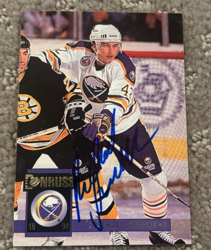 Richard Smehlik 1993-94 Donruss #40 SIGNED AUTOGRAPHED card Buffalo Sabres