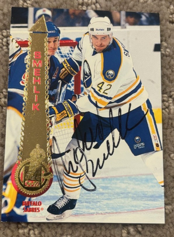 Richard Smehlik 1994-95 Pinnacle signed autographed card #17 Buffalo Sabres