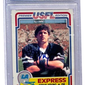STEVE YOUNG SIGNED 1984 TOPPS USFL #52 ROOKIE CARD RC 49ERS PSA/DNA AUTO 10