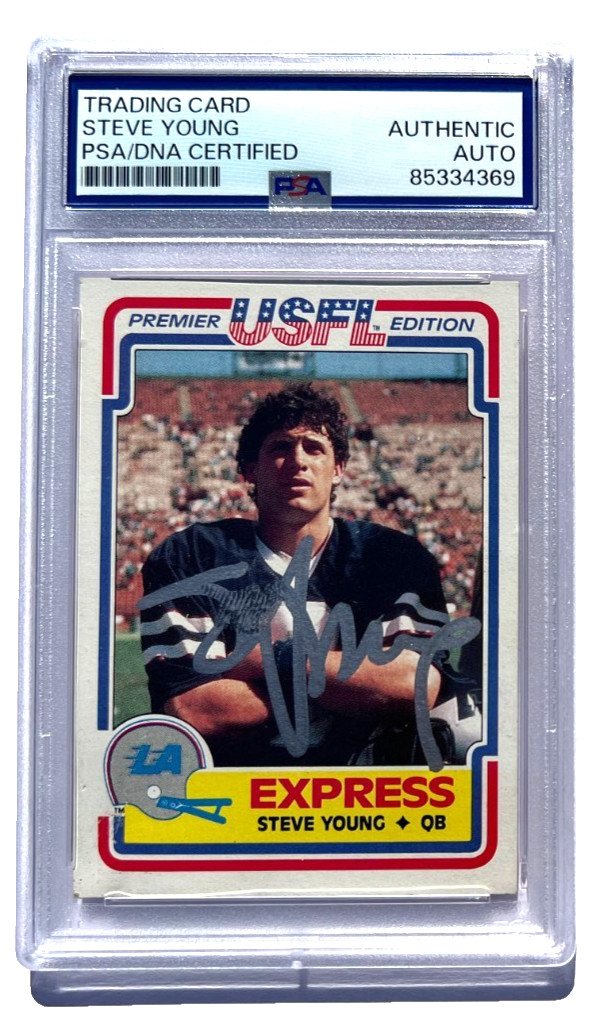 STEVE YOUNG SIGNED 1984 TOPPS USFL #52 ROOKIE CARD RC 49ERS PSA/DNA AUTO
