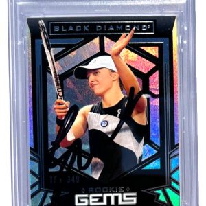 IGA SWIATEK SIGNED 2023 UPPER DECK GOODWIN CHAMPIONS BLACK DIAMOND /349 AUTO PSA