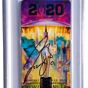 JOE BURROW SIGNED 2020 NATIONAL CHAMPIONSHIP LSU TIGERS TICKET PSA/DNA AUTO 10