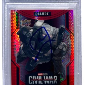 Don Cheadle SIGNED 2022 Upper Deck Marvel Allure Red War Machine Auto 10 PSA