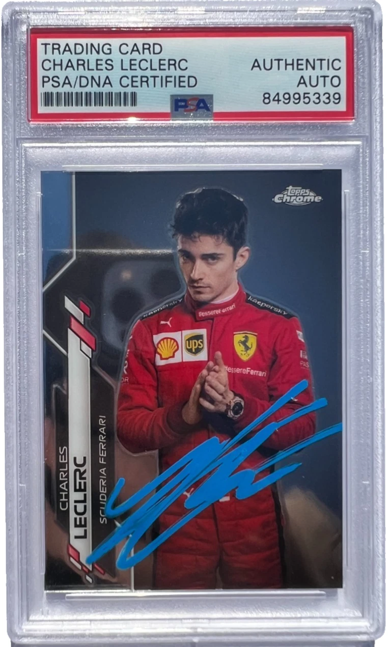 CHARLES LECLERC PSA/DNA SIGNED 2020 TOPPS CHROME F1 #4 ROOKIE CARD RC AUTOGRAPH