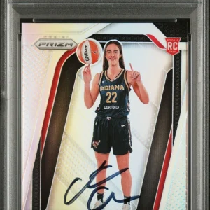 CAITLIN CLARK SIGNED 2024 PANINI PRIZM SILVER #145 ROOKIE CARD FEVER RC PSA