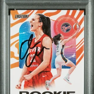 CAITLIN CLARK SIGNED 2024 PANINI INSTANT ROOKIE OF THE YEAR RC CARD PSA AUTO 10
