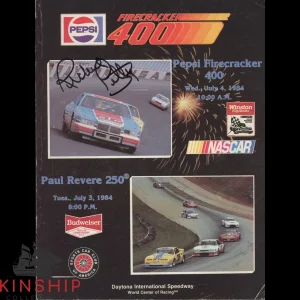 Richard Petty signed 1984 Firecracker 400 Program JSA NASCAR 200th Win Auto E344