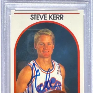STEVE KERR SIGNED 1989 NBA HOOPS ROOKIE CARD #351 RC AUTO 10 PSA/DNA !