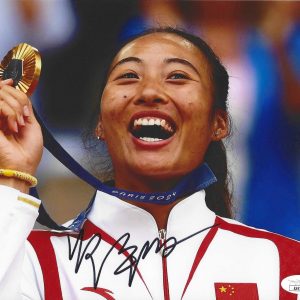QINWEN ZHENG SIGNED AUTOGRAPHED 8X10 PHOTO 2024 OLYMPICS GOLD MEDAL CHINA JSA !