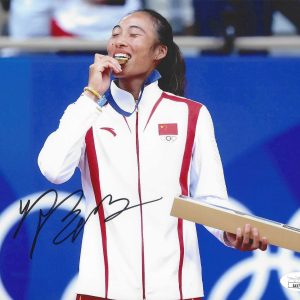 QINWEN ZHENG SIGNED AUTOGRAPHED 8X10 PHOTO 2024 OLYMPICS GOLD MEDAL CHINA JSA F