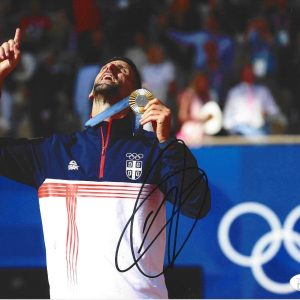 NOVAK DJOKOVIC SIGNED 8X10 PHOTO 2024 PARIS OLYMPICS GOLD MEDAL SERBIA JSA B