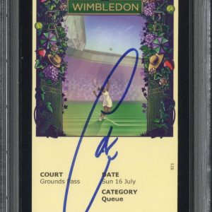 CARLOS ALCARAZ SIGNED 2023 WIMBLEDON CHAMPIONSHIP FINALS TICKET PSA/DNA AUTO 9
