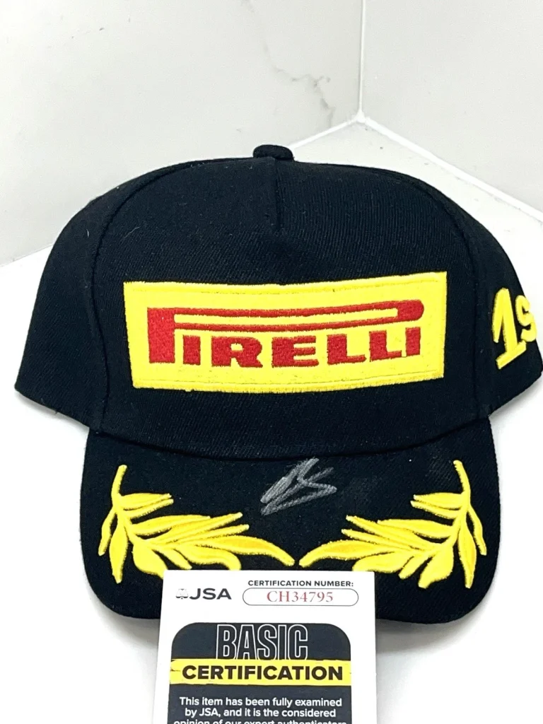 Oliver Ollie Bearman Signed Pirelli Hat Ferrari Formula 1 F1 Driver JSA Cert
