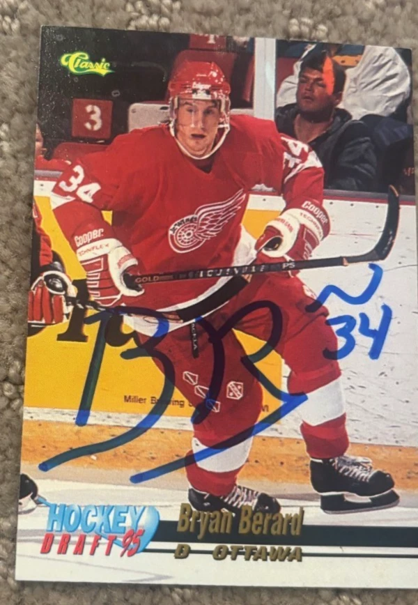 1995-96 Classic Hockey Draft - #1 Bryan Berard SIGNED AUTOGRAPHED CARD
