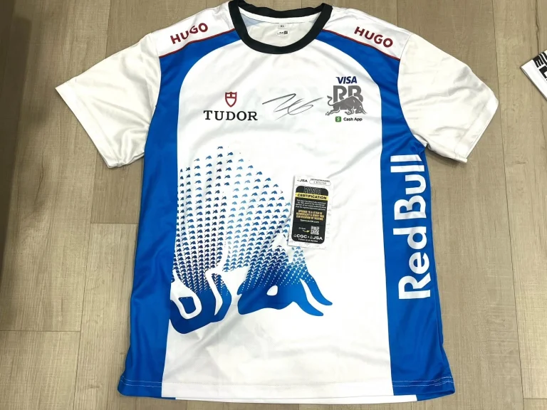 Isack Hadjar Hand Signed Visa Cash App Baby Bulls Shirt F1 Formula 1 JSA Cert #2