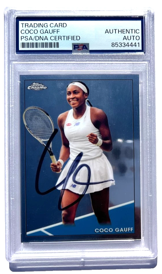 Coco Gauff Signed 2021 Topps Chrome #100 Tennis RC Auto PSA/DNA
