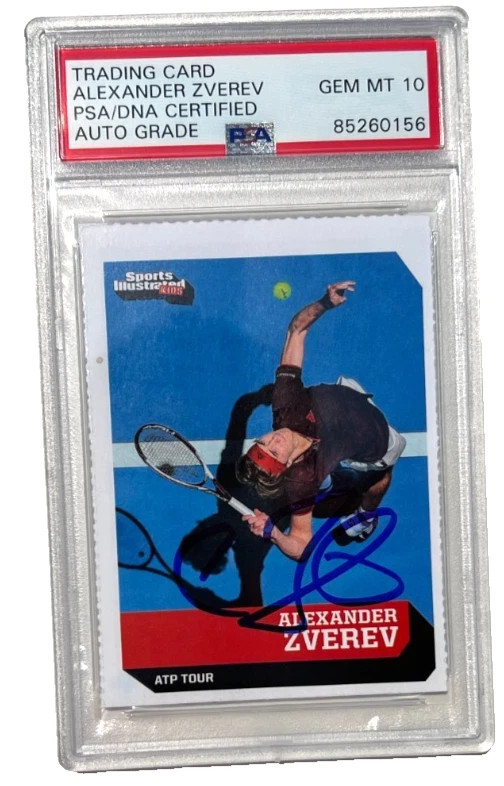 ALEXANDER ZVEREV SIGNED 2018 SPORTS ILLUSTRATED FOR KIDS RC CARD SI PSA AUTO 10