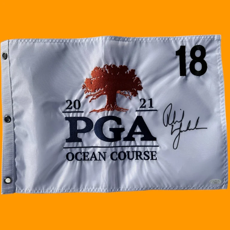 PHIL MICKELSON SIGNED 2021 PGA CHAMPIONSHIP FLAG KIAWAH 2004 MASTERS LIV JSA