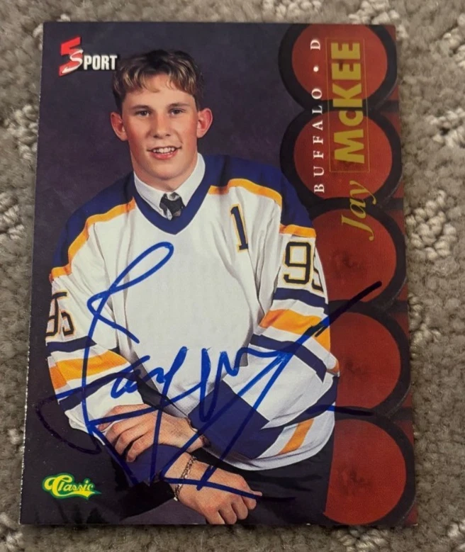 1995-96 Classic 5-Sport #135 Jay McKee signed autographed card Buffalo Sabres