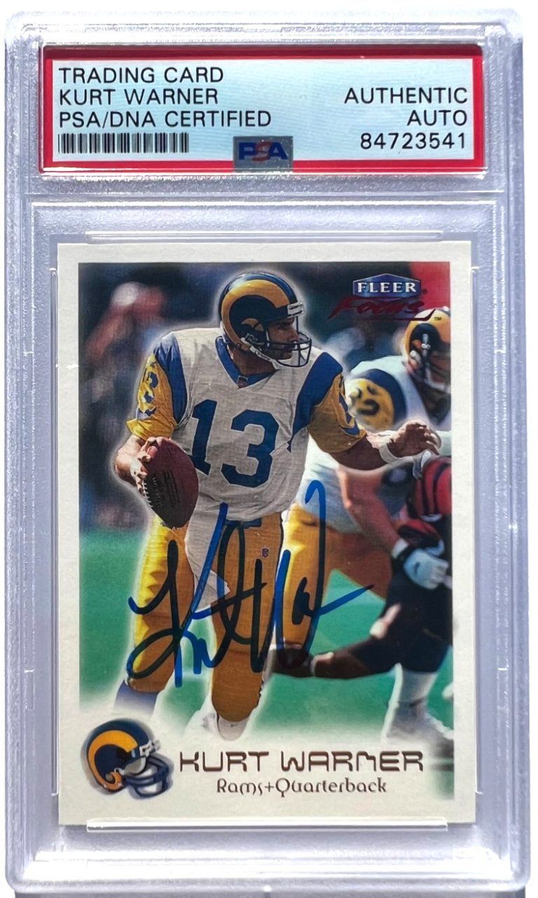 KURT WARNER RC 1999 FLEER FOCUS #40 SIGNED AUTOGRAPH ROOKIE CARD PSA AUTO