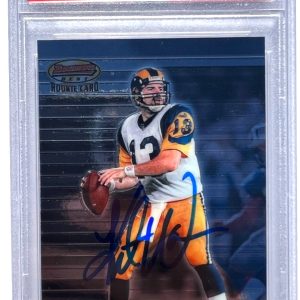 KURT WARNER SIGNED 1999 BOWMAN BEST ROOKIE CARD #110 RC PSA/DNA AUTO 10
