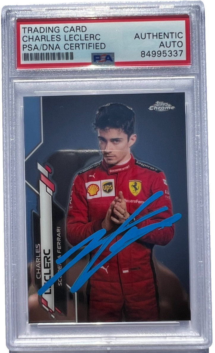 Charles Leclerc Signed F1 2020 Topps Chrome Card Formula 1 Rookie Auto RC PSA