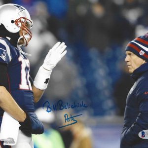 BILL BELICHICK SIGNED AUTOGRAPHED PATRIOTS 8X10 PHOTO TOM BRADY BECKETT BAS