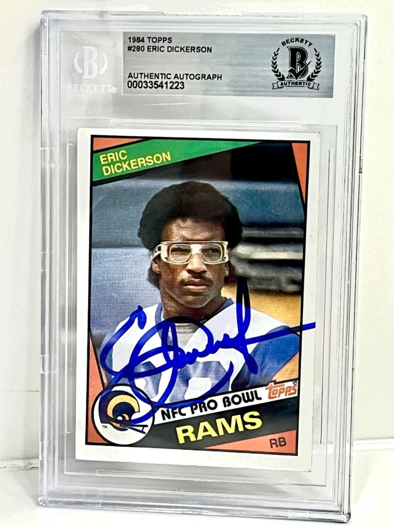 Eric Dickerson Signed 1984 Topps Rookie Card #280 BAS Slabbed Auto