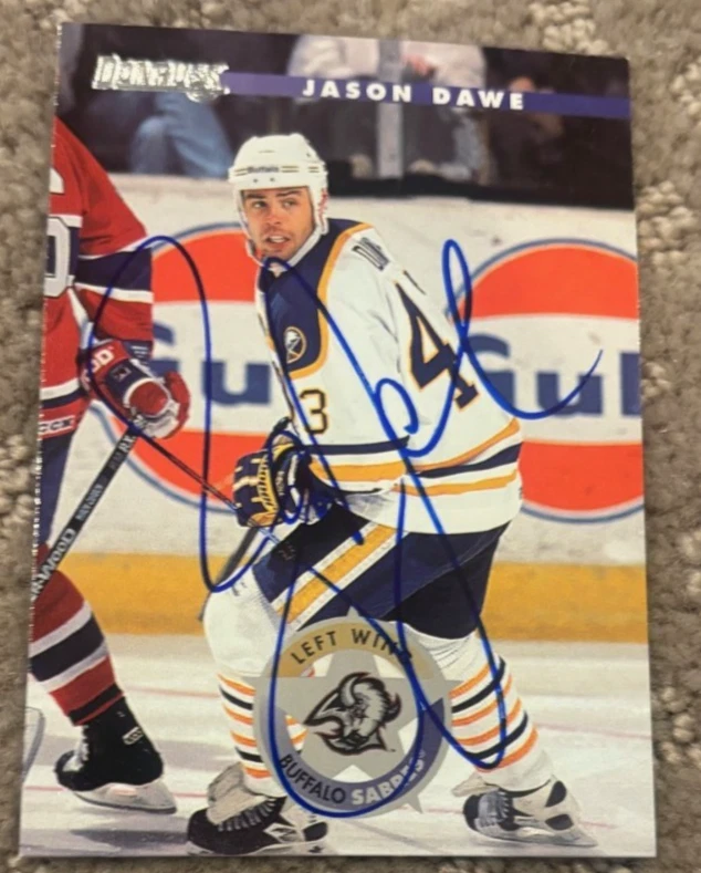 1996-97 Donruss Jason Dawe signed autographed card #165 Buffalo Sabres