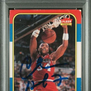 CHARLES BARKLEY SIGNED 1986 FLEER ROOKIE BASKETBALL CARD 76ERS PSA/DNA AUTO 10