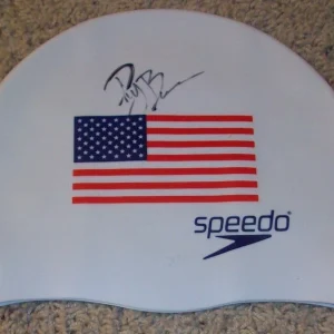 RICKY BERENS SIGNED AUTOGRAPH SUMMER OLYMPICS U.S.A. SWIMMING CAP w/EXACT PROOF