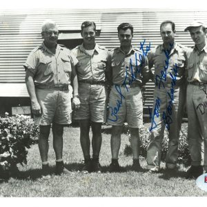 ENOLA GAY B-9 CREW MULTI SIGNED 5X7 PHOTO PSA DNA AB12695 (D) X3 MEMBERS
