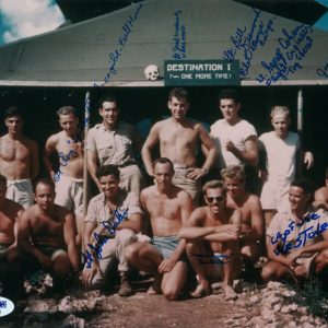 STRAIGHT FLUSH C-11 CREW MULTI SIGNED 8X10 PHOTO PSA DNA AC04825  X8