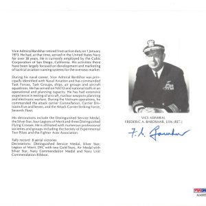 FREDERIC BARDSHAR SIGNED 8X10 (D) PSA DNA AC42055 WWII ACE 8V