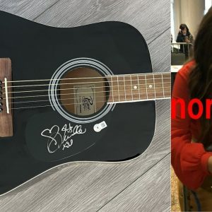 TENILLE TOWNES SIGNED AUTOGRAPH 41" ACOUSTIC GUITAR w/EXACT PROOF & BECKETT COA