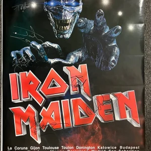 Iron Maiden Fully JSA Signed Autograph Poster Give Me Ed 03 Tour 6 SIGS!