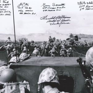 IWO JIMA VETERANS MULTI SIGNED 11x14 PSA DNA X6 VETERANS RARE W/ WILLIAMS MOH