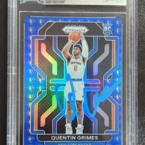Quentin Grimes Signed 2021-22 Panini Prizm 75th Ann Card w/ BAS COA Slab Rookie
