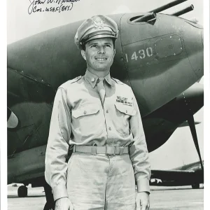 JOHN MITCHELL SIGNED 8X10 (D) PSA DNA WWII ACE 11V YAMAMATO MISSION